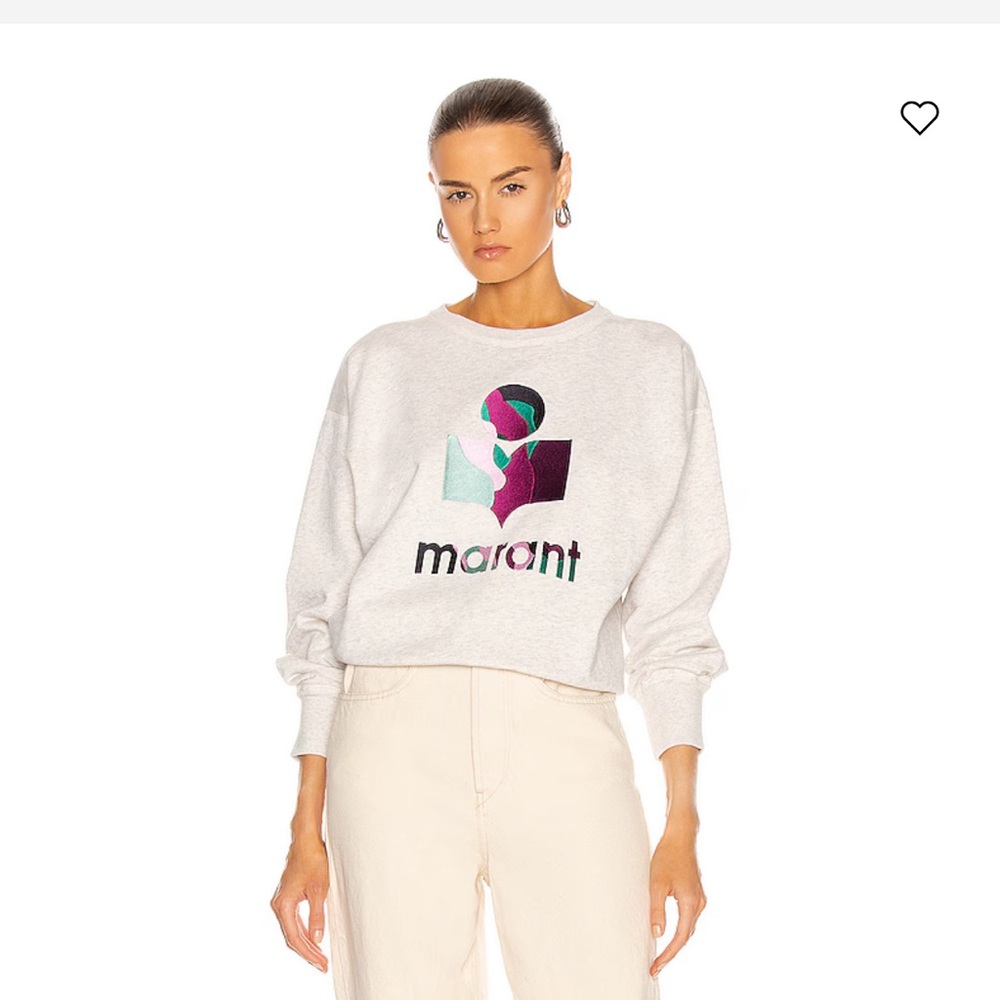 Isabel Marant Cream Sweatshirt with Multicolor Logo